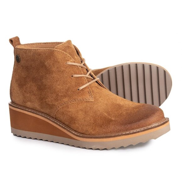 Sofft Saige Wedge Chukka Style Suede Cognac Bootie 7.5 - Picture 1 of 4